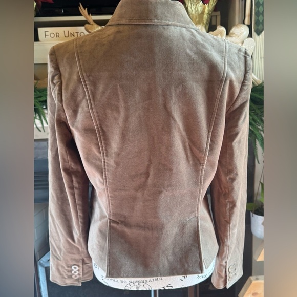 Gene Meyer Vintage Taupe Velvet Blazer Women’s 10 Luxury Business Casual Jacket - Picture 6 of 12